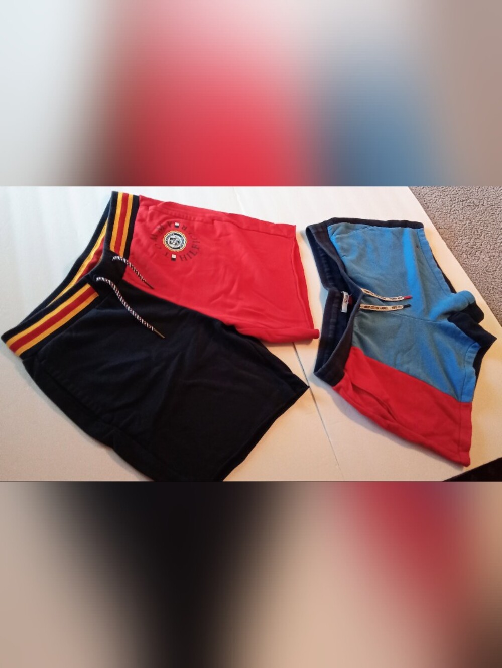 Tommy Hilfiger Red Logo Athletic Shorts